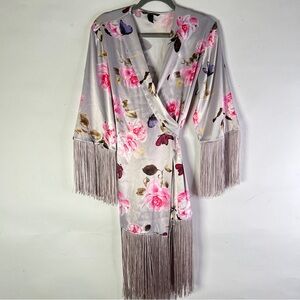 Victoria's Secret floral fringe kimono style robe
